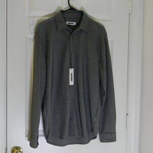 DKNY Men's Grey Gray Button-Up Shirt NWT